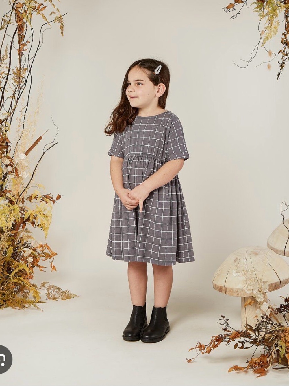 Rylee + Cru wavy check Kat dress